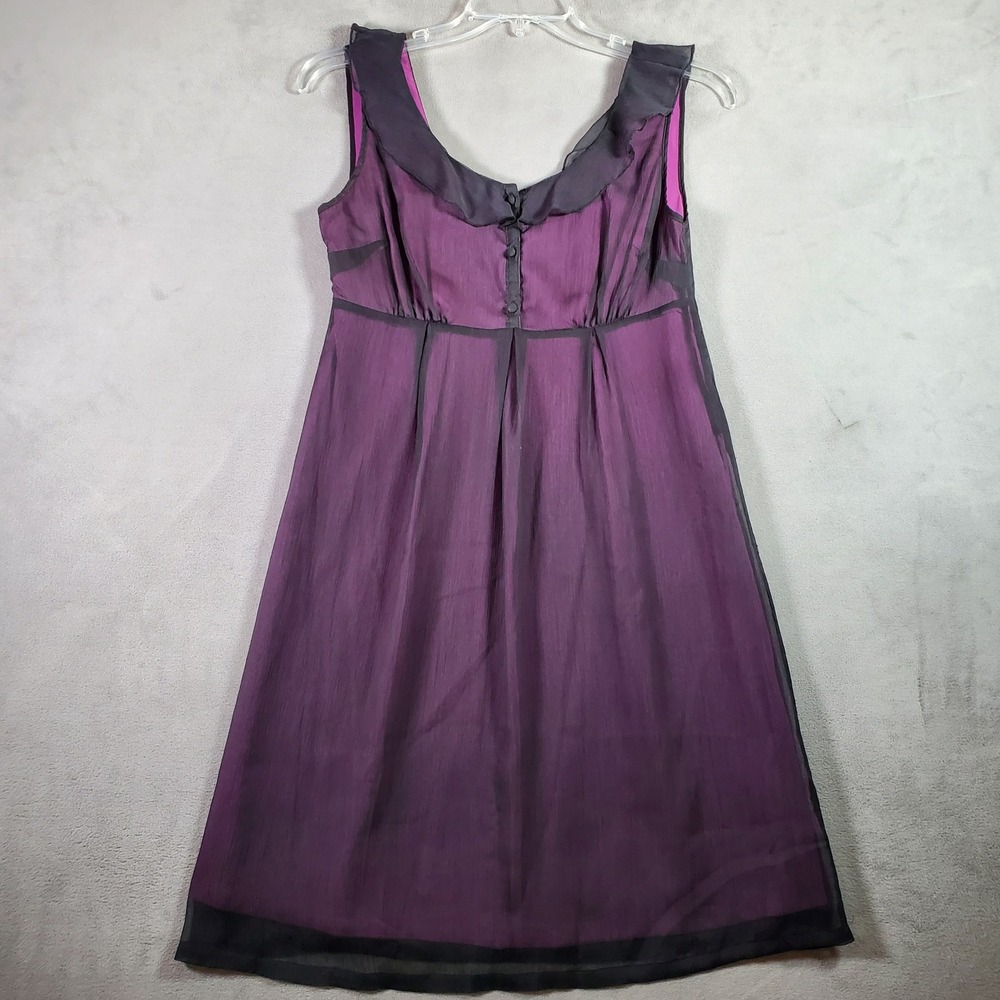 Kristin‎ Davis Y2K Dress Womens 6 Purple Black Sheer Overlay Fairy Whimsigoth
